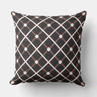 Coussin Motif géométrique en noir et tons Brown chauds