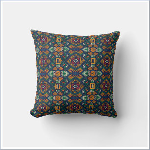 Coussin Motif géométrique ethnique tribal moderne
