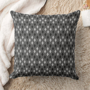Coussin motif géométrique fin gris noir et blanc