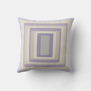 Coussin Motif géométrique gris à la craie lavande encadré