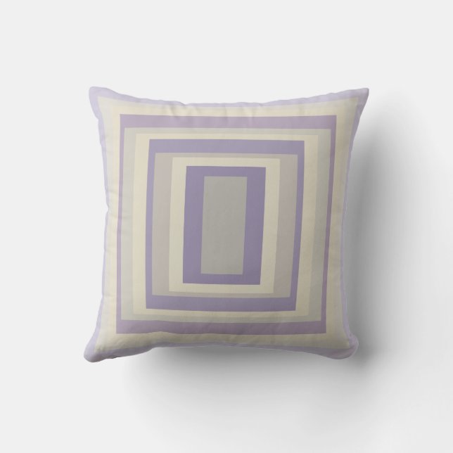Coussin Motif géométrique gris à la craie lavande encadré (Verso)