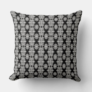 Coussin Motif géométrique gris argent et noir