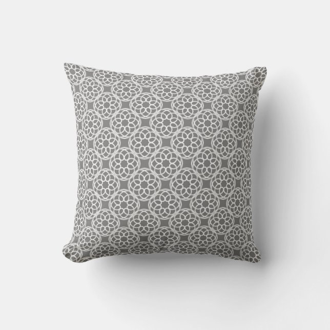 Coussin Motif géométrique gris blanc sans couture (Recto)