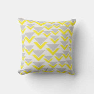 Coussin Motif géométrique gris et jaune