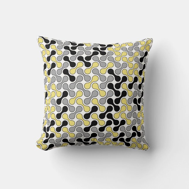 Coussin Motif géométrique gris-jaune moderne (Recto)