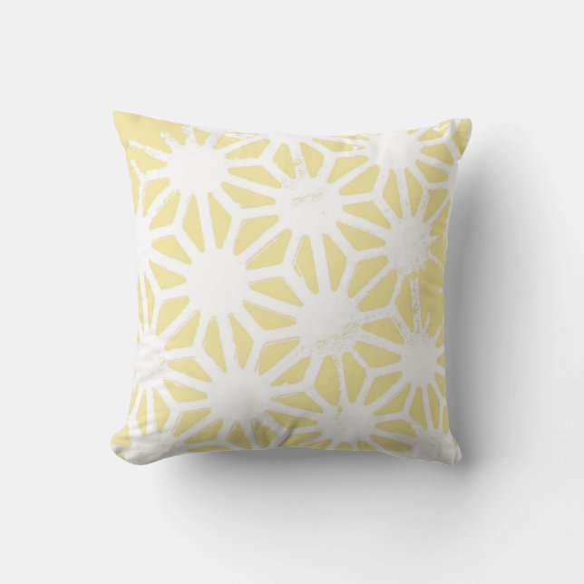 Coussin Motif géométrique jaune citron (Recto)