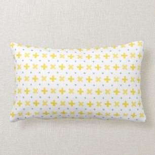 Coussin Motif géométrique Jaune et gris Lumbar