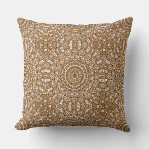 Coussin Motif géométrique mandala marron