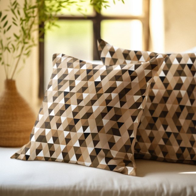 Coussin Motif géométrique marron (Créateur téléchargé)