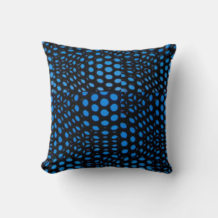 Coussin Motif géométrique moderne à points bleus 