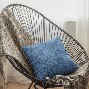 Coussin Motif géométrique moderne Blue Japanese Wave