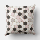 Coussin Motif géométrique moderne en marbre et hexagones (Verso)
