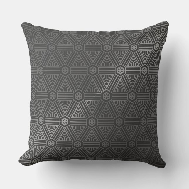 Coussin Motif géométrique moderne gris (Recto)