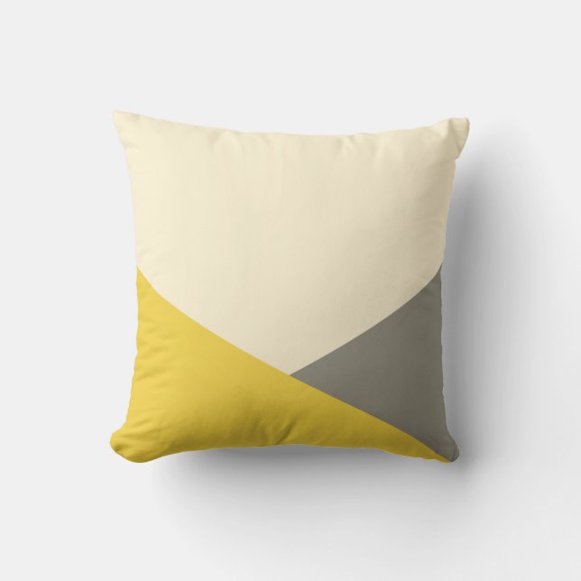 Coussin Motif géométrique moderne jaune et gris (Recto)