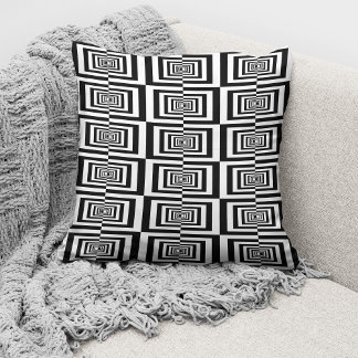 Coussin Motif géométrique moderne noir et blanc