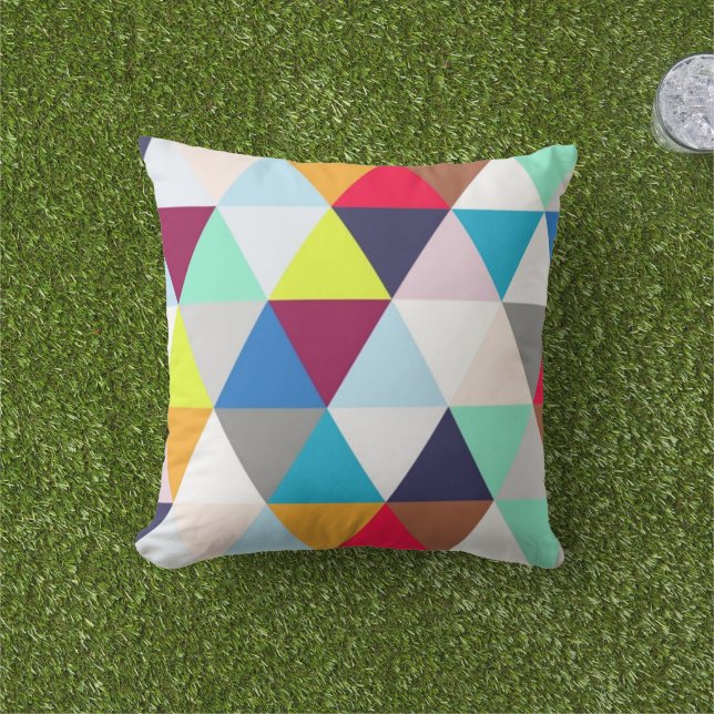 Coussin Motif géométrique multicolore (Herbe)