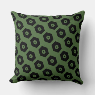 Coussin Motif géométrique noir élégant vert