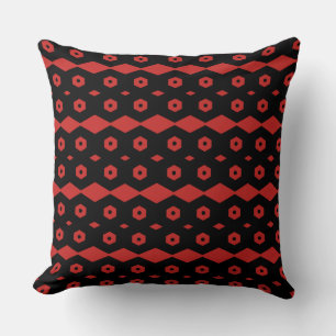 Coussin Motif géométrique noir et rouge