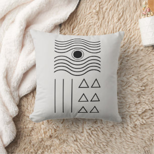 Coussin Motif géométrique noir gris moderne décoration de