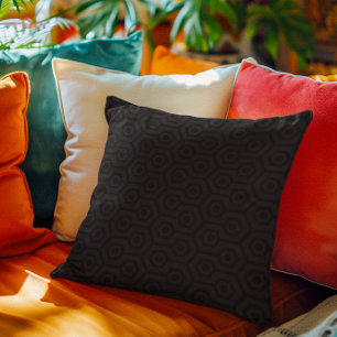 Coussin Motif géométrique octochromatique noir