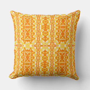 Coussin Motif géométrique orange et jaune