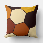 Coussin Motif géométrique orange et noir en hexagone (Recto)
