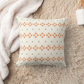 Coussin Motif géométrique rétro à pois orange