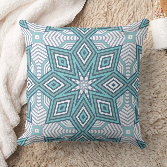 Coussin Motif géométrique rétro multicolore (Couverture)