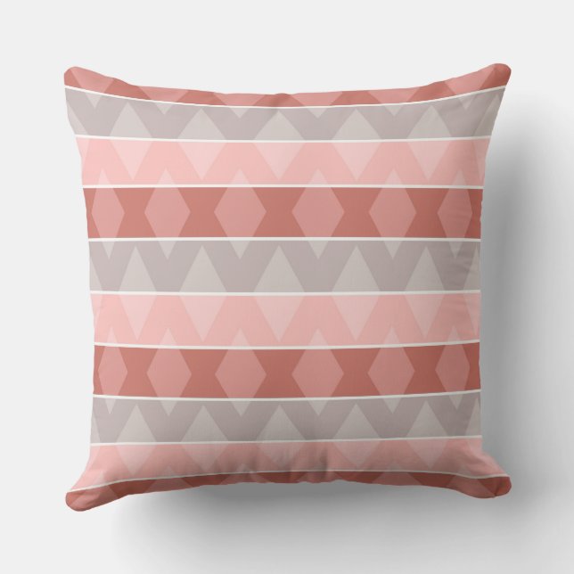 Coussin Motif géométrique rétro rayé multicolore (Verso)