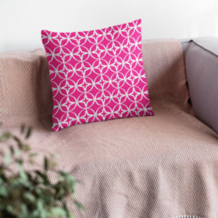 Coussin Motif géométrique rose chaud