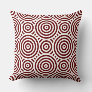 Coussin Motif géométrique rouge et blanc