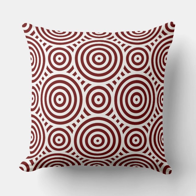 Coussin Motif géométrique rouge et blanc (Recto)