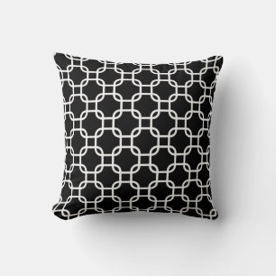 Coussin Motif géométrique superposé I Noir et Blanc