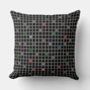 Coussin Motif géométrique sur un arrière - plan noir à dam
