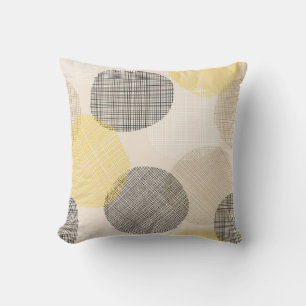 Coussin Motif géométrique transparent avec cercles roses