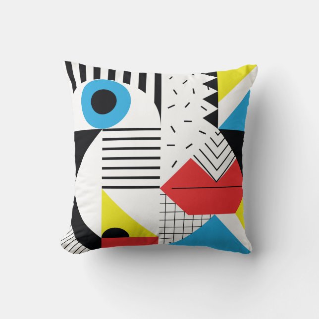 Coussin Motif géométrique transparent avec formes abstrait (Recto)