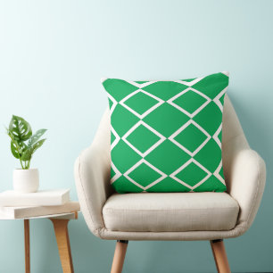 Coussin Motif Géométrique Triangle Diamant Vert