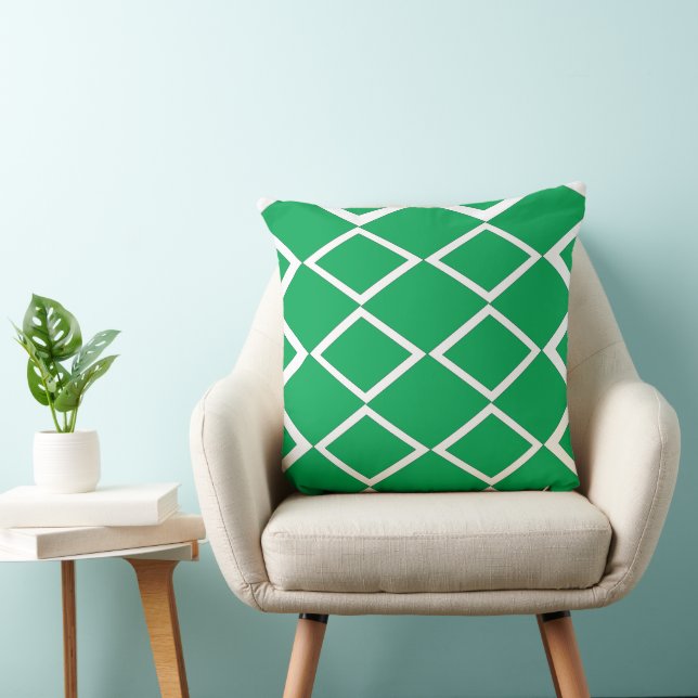 Coussin Motif Géométrique Triangle Diamant Vert (Chaise)