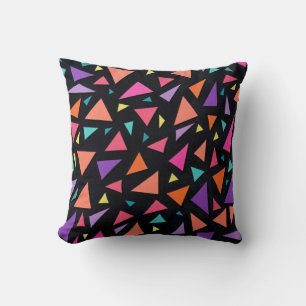 Coussin Motif géométrique triangulaire multicolore