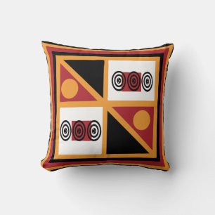 Coussin motif géométrique tribal d'Afrique Abstraite
