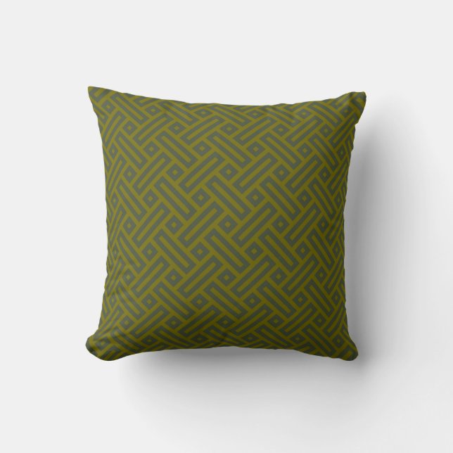 Coussin motif géométrique vert (Recto)