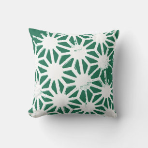 Coussin Motif géométrique vert et blanc