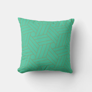 Coussin Motif géométrique vert menthe et or
