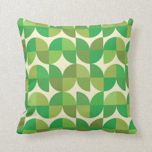 Coussin Motif géométrique vert moderne du milieu du siècle