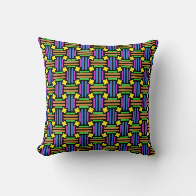 Coussin Motif géométrique vibrant coloré  (Recto)