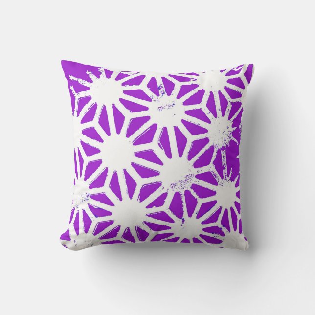 Coussin Motif géométrique violet royal (Recto)