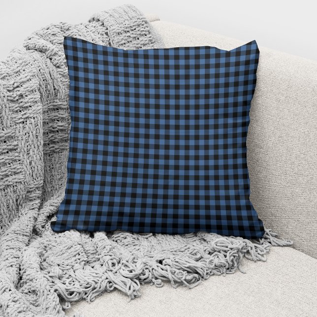Coussin Motif Gingham Bleu Classique (Créateur téléchargé)