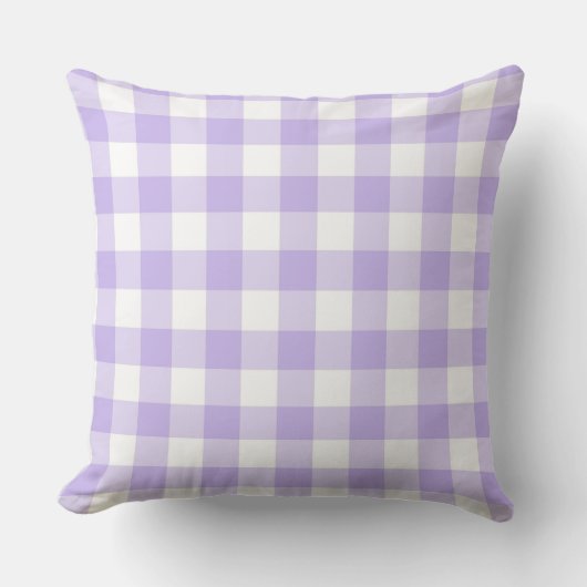 Coussin Motif gingham lavande de campagne frais (Recto)