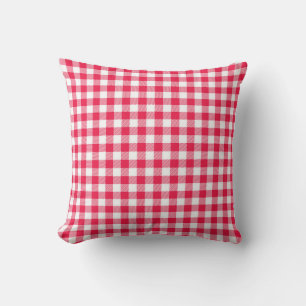Coussin Motif Gingham Rouge et Blanc Classique Rustique