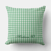 Coussin Motif Gingham Vert Pastel Mignon (Recto)